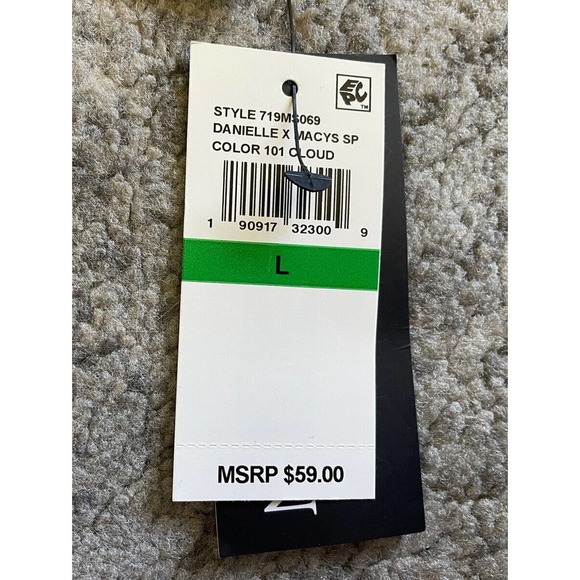 Danielle Bernstein Womens L Sweater White Cardigan Crop Knit NWT P1 - Picture 9 of 10